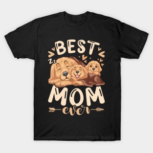 Best Mom Ever Golden Retriever Mother  Puppies Mothers Day T-Shirt